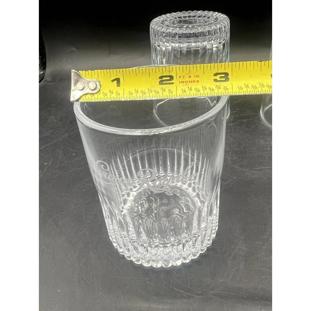 Authentic Crown Royal Low Ball Whiskey Rocks Glass Tumblers Set of 5 - 3.5